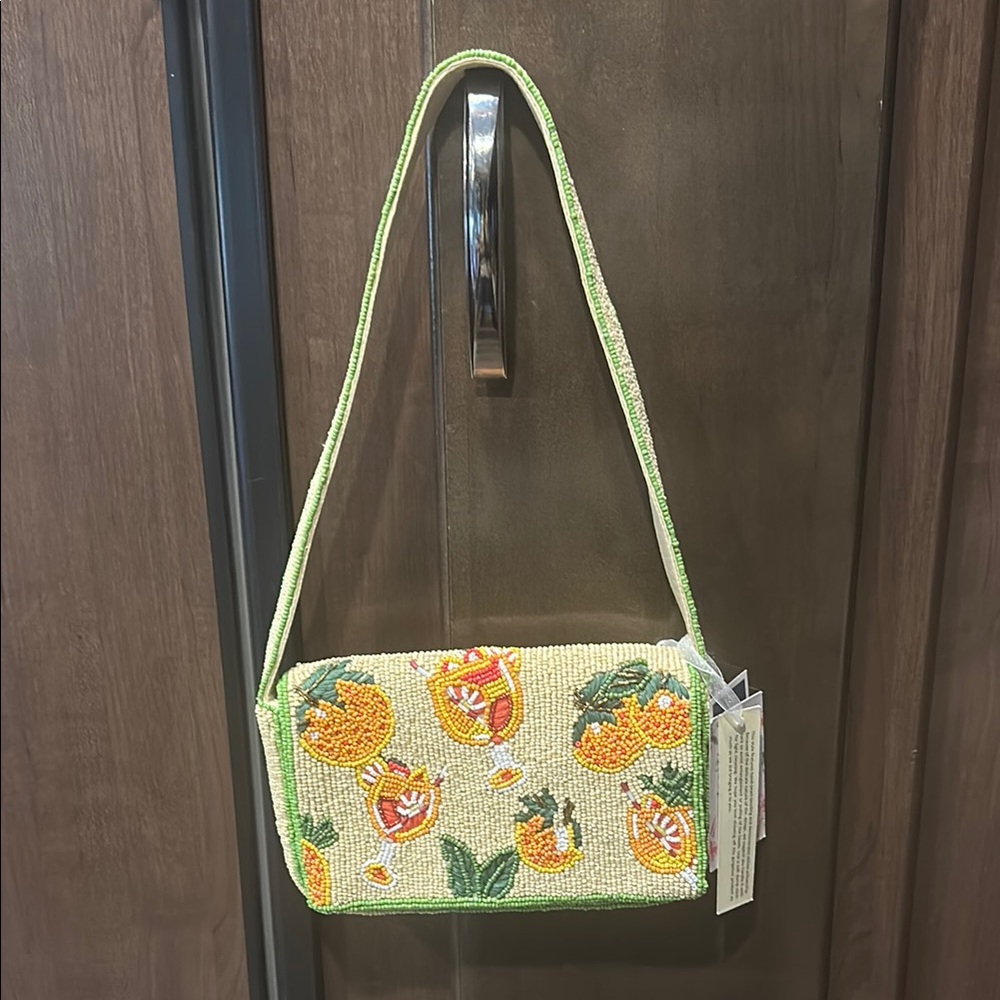 Beaded Citrus Pattern Handbag